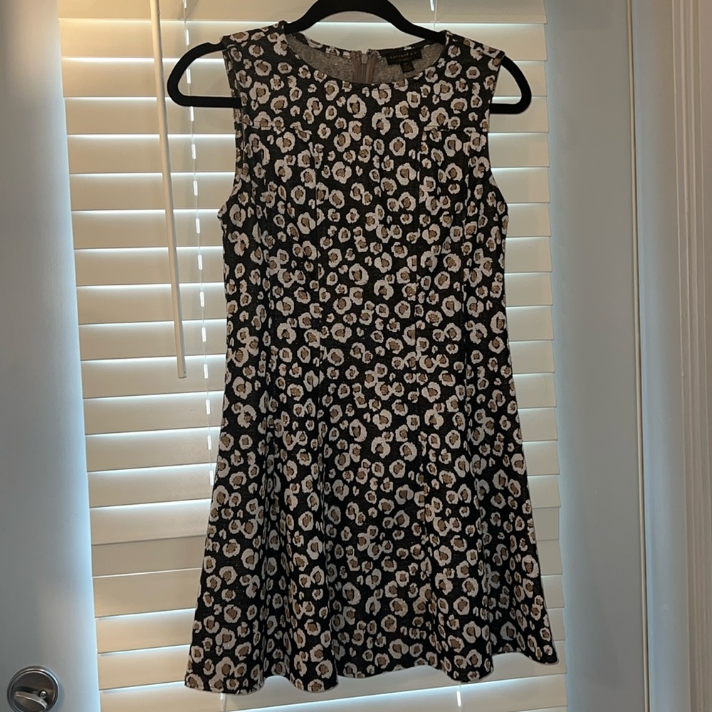 Anthropologie Current Air Leopard Metallic Mini Dress